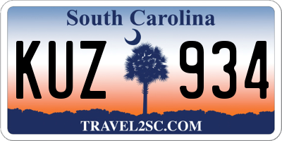 SC license plate KUZ934