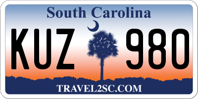 SC license plate KUZ980