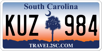 SC license plate KUZ984