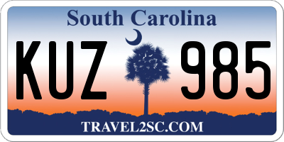 SC license plate KUZ985