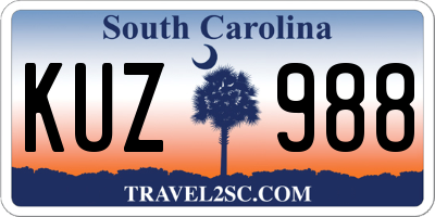 SC license plate KUZ988
