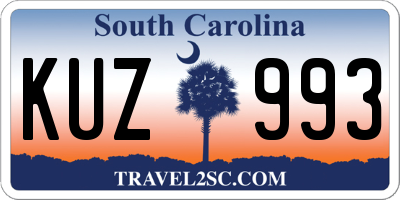 SC license plate KUZ993