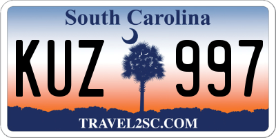 SC license plate KUZ997