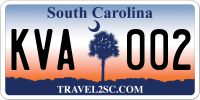 SC license plate KVA002