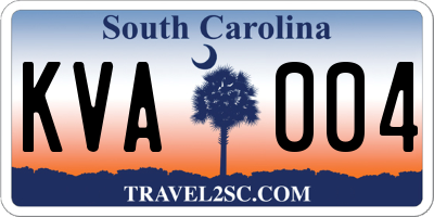 SC license plate KVA004