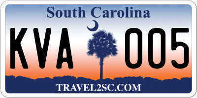 SC license plate KVA005