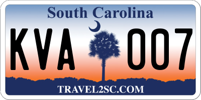 SC license plate KVA007