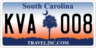 SC license plate KVA008