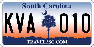 SC license plate KVA010