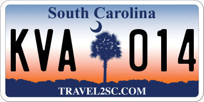 SC license plate KVA014