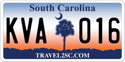 SC license plate KVA016