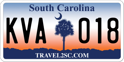 SC license plate KVA018