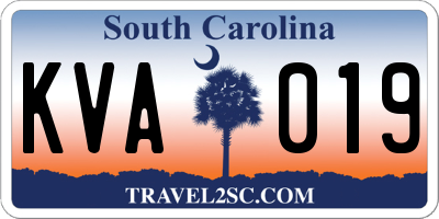 SC license plate KVA019