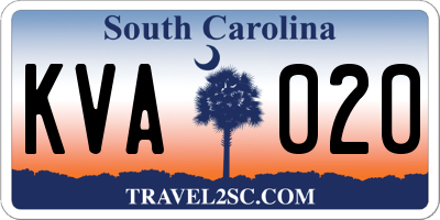 SC license plate KVA020
