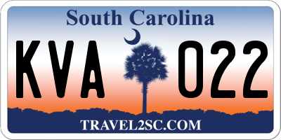 SC license plate KVA022