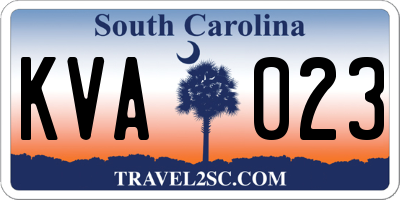 SC license plate KVA023