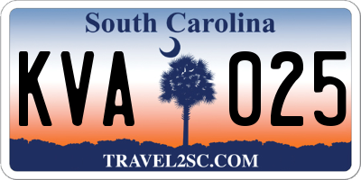 SC license plate KVA025