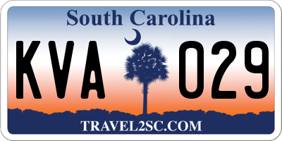 SC license plate KVA029