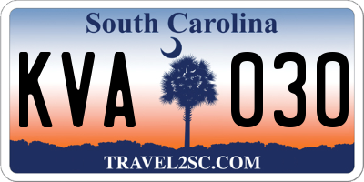 SC license plate KVA030