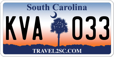 SC license plate KVA033