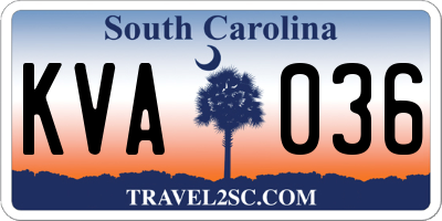 SC license plate KVA036