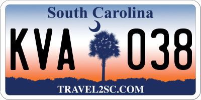 SC license plate KVA038