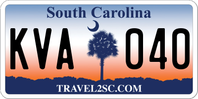 SC license plate KVA040