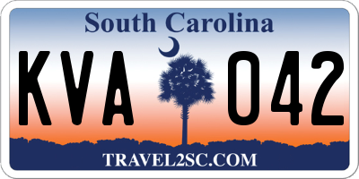 SC license plate KVA042