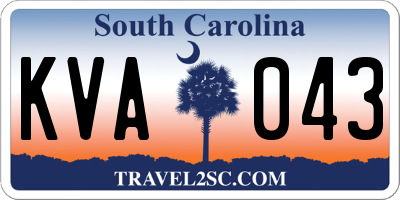 SC license plate KVA043