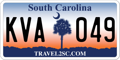 SC license plate KVA049