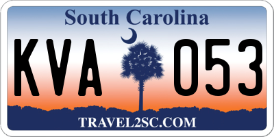 SC license plate KVA053