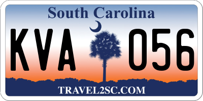 SC license plate KVA056