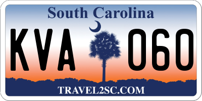 SC license plate KVA060