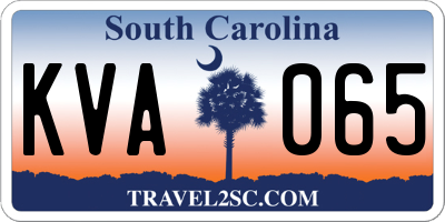 SC license plate KVA065