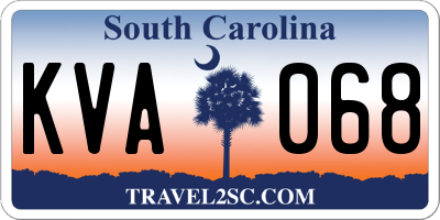 SC license plate KVA068