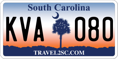 SC license plate KVA080