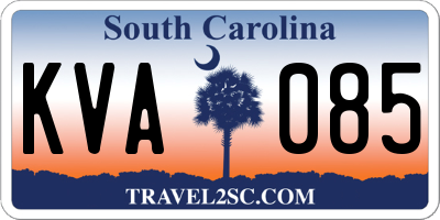 SC license plate KVA085