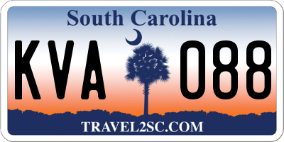 SC license plate KVA088