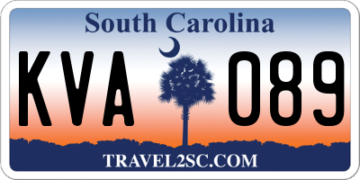 SC license plate KVA089