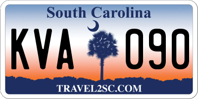 SC license plate KVA090