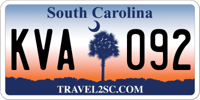 SC license plate KVA092