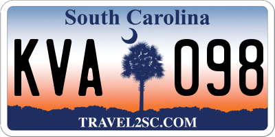 SC license plate KVA098