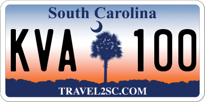 SC license plate KVA100