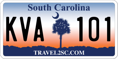 SC license plate KVA101