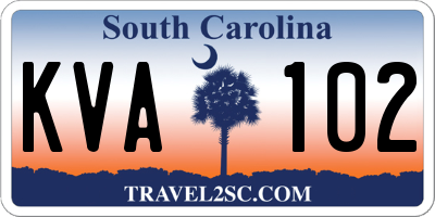 SC license plate KVA102