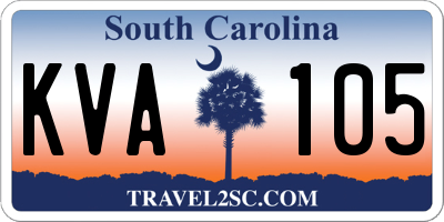SC license plate KVA105