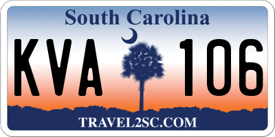 SC license plate KVA106