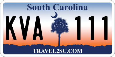 SC license plate KVA111