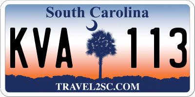 SC license plate KVA113