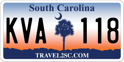 SC license plate KVA118